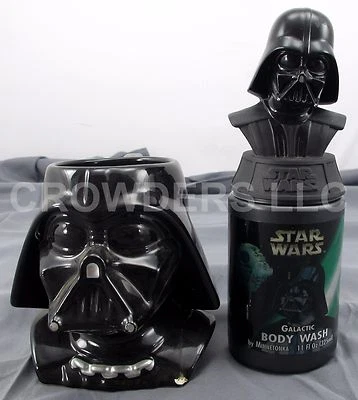 Star Wars DARTH VADER Ceramic Mug & Galactic Body Wash w/ Figure Bust Topper '95 - Image 1 of 4