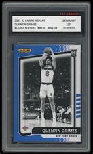 QUENTIN GRIMES 2021-22 PANINI INSTANT BLACK & WHITE 1ST GRADED 10 ROOKIE CARD RC