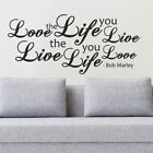 Love The Life You Live Lyrics Wall Quote Sticker Bob Marley Art Removable Mural