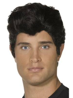 Danny Zuko Adult Black Wig Grease Costume Accessory - Image 1 of 2