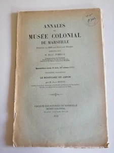 ANNALES DU MUSEE COLONIAL DE MARSEILLE 1932 LE KONNYAKU DU JAPON - Imagen 1 de 1