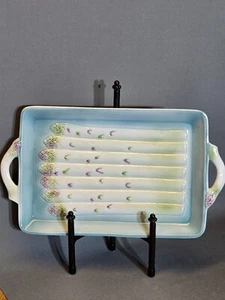 Asparagus 14" Sculptured Rectangular Handled Serving Platter, by Williams-Sonoma - Picture 1 of 5