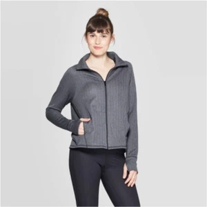 Women's Training Herringbone Track Jacket - C9 Champion - NWT - Gray - S - C385 - Picture 1 of 2