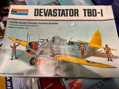 1/48 MONOGRAM DEVASTATOR TBD-1 PLASTIC MODEL KIT # 7575 DOUGLAS TORPEDO ...