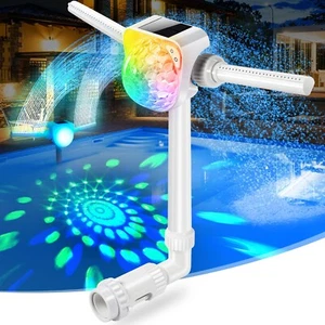 Solar Pool Licht Show Brunnen mit verstellbarem Dual Spray Sprinkler für Ingro... - Bild 1 von 7
