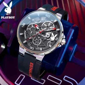 Playboy Luxe Merk Reloj Para Hombre Informal Cuarzo Hombre Relojes Banda Silicona - Imagen 1 de 28