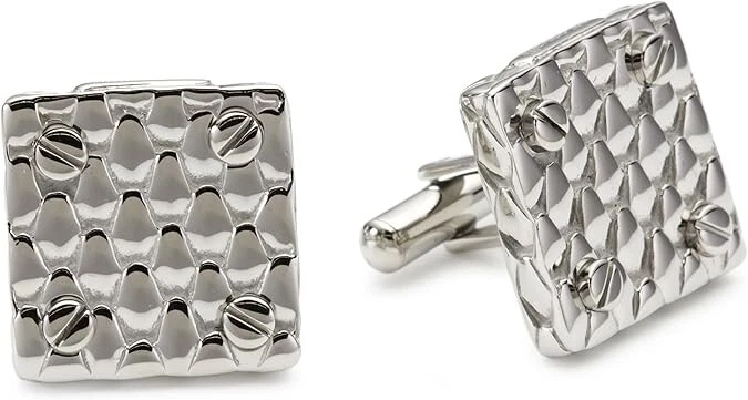 Gemelli da uomo per camicia Just Cavalli in Acciaio con Motivo a Scaglie - Immagine 1 di 1