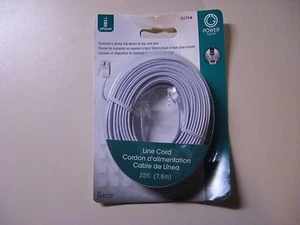 2 PHONE LINE CORDS BY JASCO - 25 FT - NEW AND SEALED IN ORIGINAL PACKAGES - Zdjęcie 1 z 2