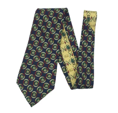 Corbata Tommy Hilfiger 100 % seda | Tema velero náutico | 59" Preppy Classic Foto 1 de 4