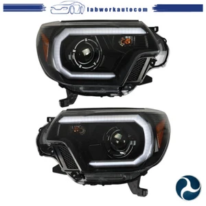 For Toyota Tacoma 2012-2015 Headlights Halogen w/ LED DRL Clear Lens Left+Right - Picture 1 of 12