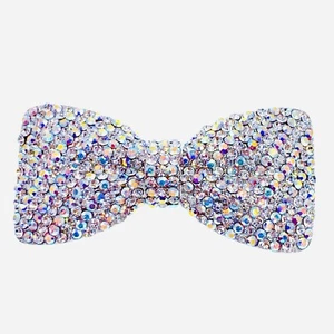 USA SCHLEIFE SPANGE Haarspange Haarnadel aus Swarovski Kristall Elegant Silber AB - Bild 1 von 4
