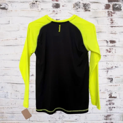 Camisa de Juego Reebok Niños Talla Mediana Negra y Amarilla Neón Manga Larga K25 Foto 1 de 3