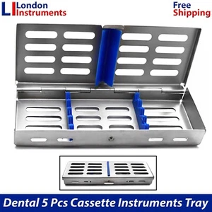 Estante de casete de esterilización sostiene 5 piezas instrumentos quirúrgicos dentales bandeja caja CE - Imagen 1 de 5