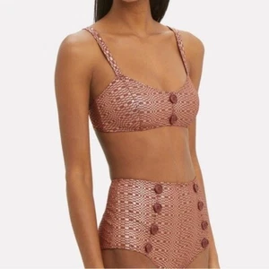 Lisa Marie Fernandez copper metallic Genevieve button bikini - Picture 1 of 6