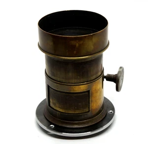 1 KG! VERY RARE FAST PETZVAL TYPE UNIQUE BRASS VINTAGE LENS COVERS 5x8" - Picture 1 of 6