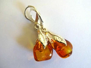 Elegante natürliche baltische Bernstein Ohrringe Handarbeit Edelstein!!!  - Bild 1 von 2