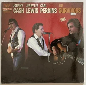 Johnny Cash / Jerry Lee Lewis / Carl Perkins The Survivors LP SEALED NOS (1982) - Picture 1 of 4