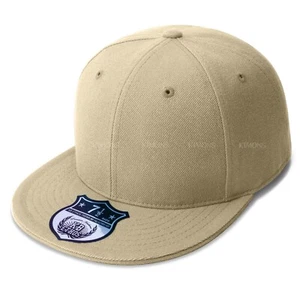 Premium Solid Fitted Baseball Cap Hat Trucker Blank Plain Flat Bill 9 Sizes - Picture 1 of 72