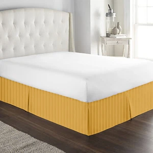 Falda de cama de marca de 1 pieza AU Select longitud de caída talla y rayas doradas TC - Imagen 1 de 7