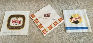 Lot of 3 Stag, Schlitz & Falstaff Beer Napkins Deer FREE SHIPPING - Picture 1 of 12