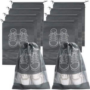 10pcs Shoes Storage Bag Closet Organizer Non-Woven Travel Portable Bag-Grey - Picture 1 of 6