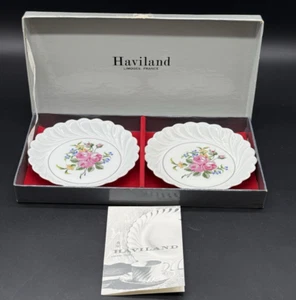 Juego de platos de porcelana vintage HAVILAND LIMOGES rosas miniatura flores - Imagen 1 de 12