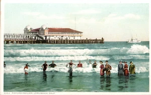 Pier And Pavilion, Long Beach, California  Detroit Publishing Postcard - Picture 1 of 2