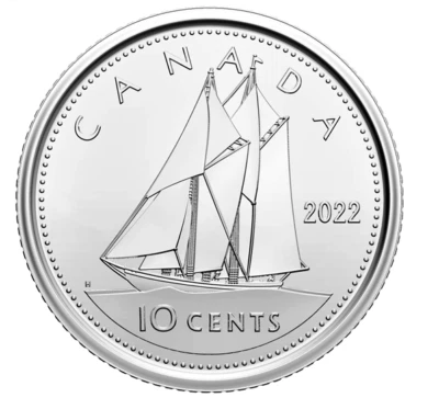 2022 Canada 10 cent Dime brilliant uncirculated from first strike roll - Image 1 of 3