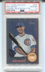 2017 Topps Heritage Baseball - Kris Bryant - Chrome Blue - Refractor - PSA 10 - Bild 1 von 2