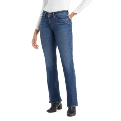 Jeans de mezclilla azul oscuro corte bootcut tiro súper bajo Levi's The Last Straw -- Talla 32 Foto 1 de 4