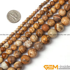 Natural Picture Jasper Gemstone Round Beads For Jewelry Making 15" 4mm 6mm 8mm