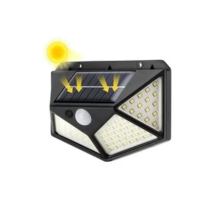 FARO LED CON PANNELLO SOLARE SENSORE RILEVA MOVIMENTO FARETTO RICARICABILE IP65 - Imagen 1 de 4