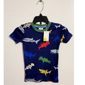 Mini Boden Boys Starboard Multi Sharks Print Pajama Top Size 5Y NEW - Picture 1 of 9