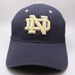 Notre Dame Fighting Irish Hat Cap Zephyr Flex Fit S/M Navy Gold NCAA College - Picture 1 of 9