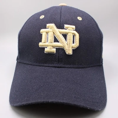 Notre Dame Fighting Irish Hat Cap Zephyr Flex Fit S/M Navy Gold NCAA College - Image 1 of 4