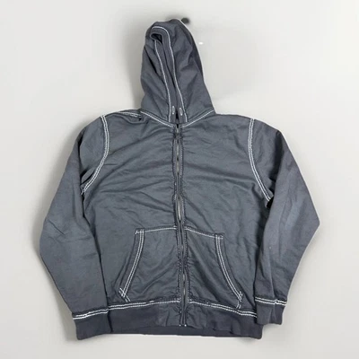 Sudadera con Capucha True Religion Big T Raw Edge Y2K Para Hombre Talla 2XL Gris Foto 1 de 4