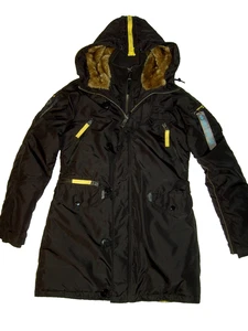 Alpha Industries Parka Acolchada Mujer Negra Con Capucha XS - Imagen 1 de 11