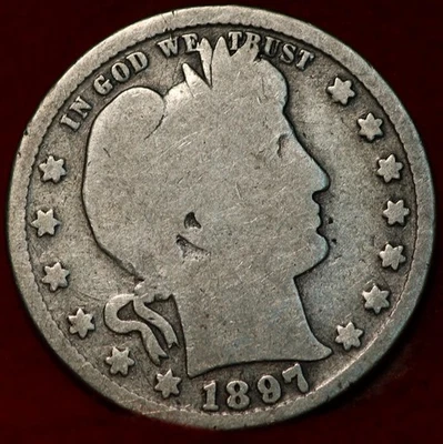 1897 Philadelphia Mint Silver Barber Quarter - Image 1 of 2
