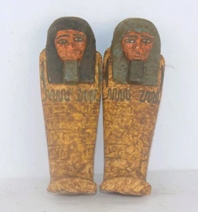 Raro Antiguo Egipcio Antiguo 2 Ushabti Mitología Egipcia BC #Egiptología_BC - Imagen 1 de 2