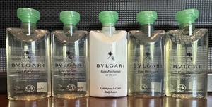 Lote de 5 lociones corporales BVLGARI au the vert (1) champú (1) y gel de ducha (3) 2,5 OZ - Imagen 1 de 6
