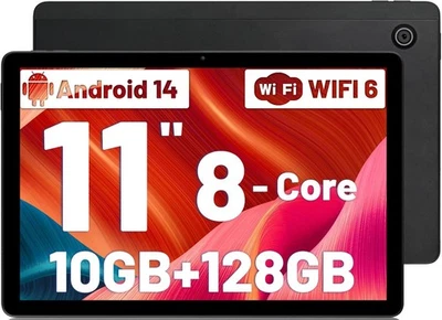 11 Zoll Tablet Android 14, 10 GB + 128 GB TF 1 TB 5MP + 8MP Kamera 6800 mAh - Bild 1 von 4