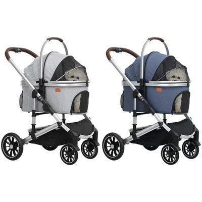 PawHut Hundewagen 3 in 1 Hundebuggy klappbar für Hunde & Katzen bis 10 kg - Bild 1 von 3