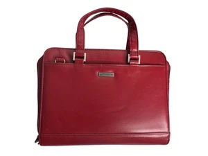 Franklin Covey umlaufender Reißverschluss 7 Ringe Ordner Etui Planer Portfolio rot Kunstleder - Bild 1 von 10