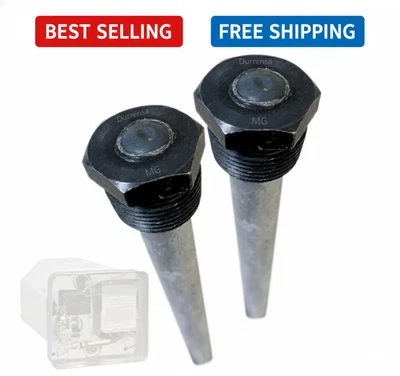 Paquete de 2 varillas de ánodo calentador de agua RV 9,25 repuesto de magnesio Foto 1 de 4