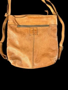 Harbour 2nd Umhängetasche Rucksack weiches Leder braun Hippie Boho Crossbody - Bild 1 von 12