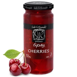 Premium Whiskey Soaked Cocktail Cherries 10oz Colossal Garnish for Drinks - Picture 1 of 7