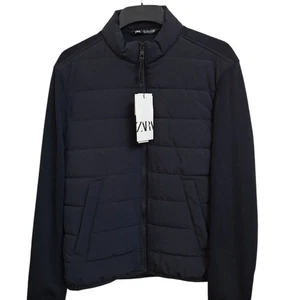 Zara Puffer Jacket Large. 20" PTP. Puffer Front Sleeves And Back Stretch Fabric. - Picture 1 of 19