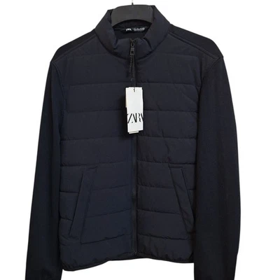 Zara Puffer Jacket Large. 20" PTP. Puffer Front Sleeves And Back Stretch Fabric. - Image 1 of 4