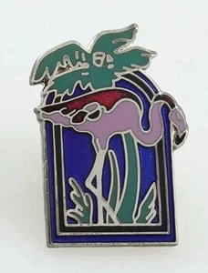Vintage Art Deco “MIAMI FLAMINGO” Cloisonné Enamel Brooch Lapel Pin NEW - Picture 1 of 1