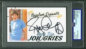 Jon Gries SIGNIERTE Onkel Rico Napoleon Dynamite Karteikarte PSA/DNA Auto Wow! - Bild 1 von 2